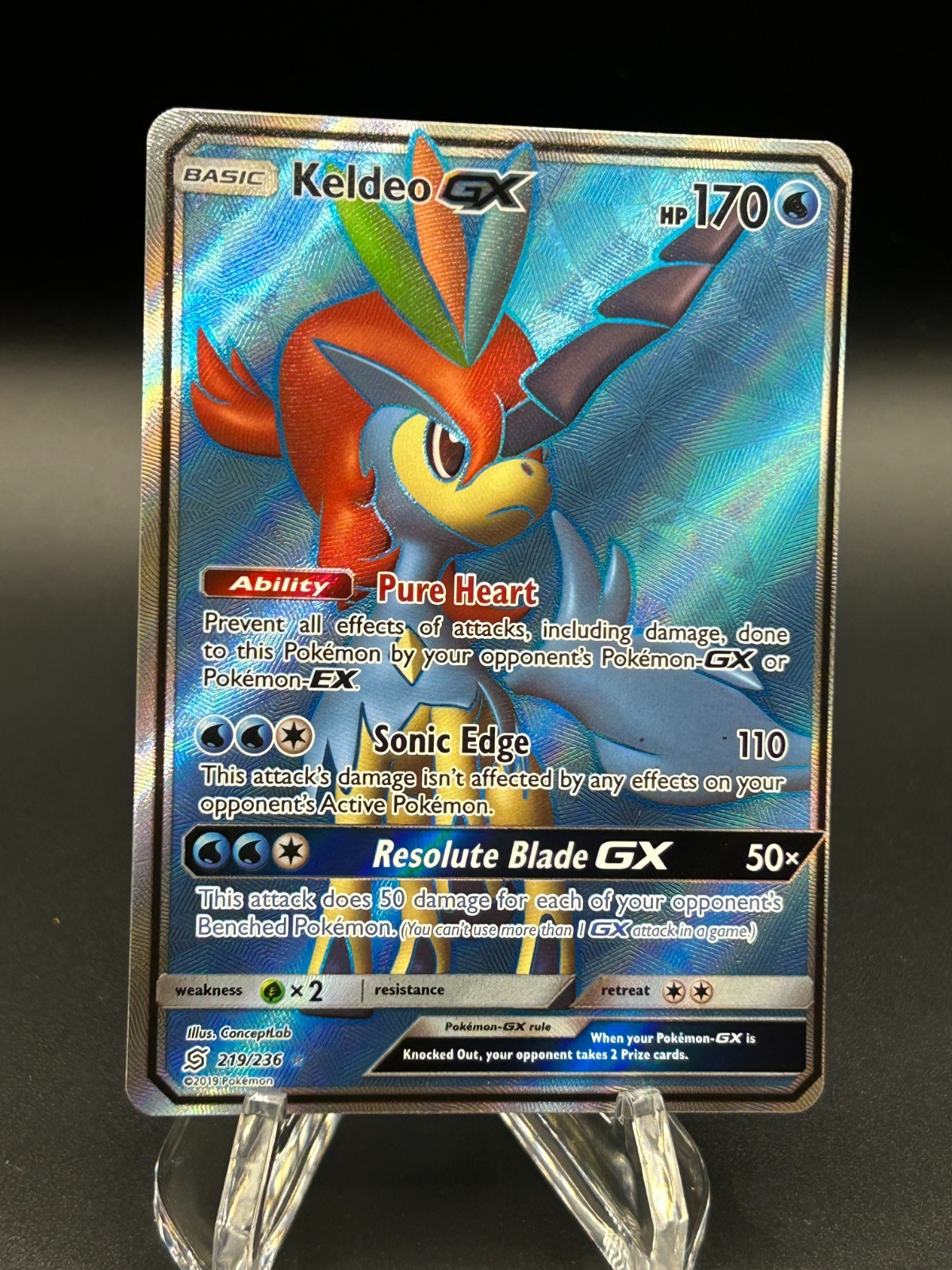 Keldeo GX (Full Art) 219/236 Sm-Unified Minds Holo