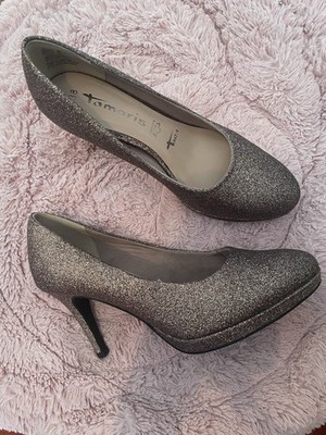 Neue Tamaris Glitzer Pumps Gr. 38 Bronzegold 