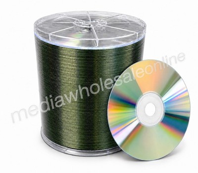Verbatim 100 pk CD-R CD Silver Shiny Top 52X 700MB Blank Recordable Disc No Logo