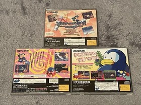 Lot 3 Parodius Set Sega Saturn SS Oshaberi Sexy Gokujyo Japan Import Tested