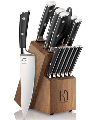 Knife Set 15 Pcs Japanese High Carbon Stainless Steel Kitchen Knife Sets with...