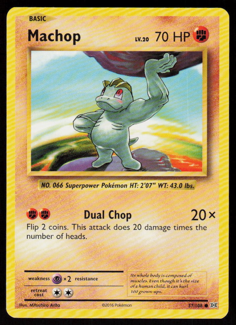 Machop 57/108 Common Evolutions Pokemon Lightly Played