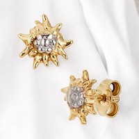 Ohrstecker Edelweiß 333 Gold Gelbgold Bicolor Ohrringe Goldohrstecker
