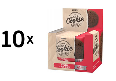 10 x Weider Protein Cookies (12x90g) Double Choc Chips (25,00 EUR/kg)