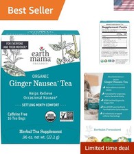 Soothing Organic Ginger Tea - 16 Count for Nausea  Digestive Comfort