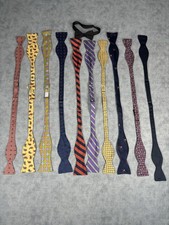 Lot 11 Vintage Self Tie Bow Ties Silk Adjustable Geometric Striped Clip-on Mixed Lot 11 Vintage Self Tie Bow Ties Silk Adjustable Geometric Striped Clip-on Mixed