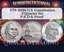 Juego de 3 monedas semiquincentenario cuarto Constitución 2026 P D S y prueba PREVENTA