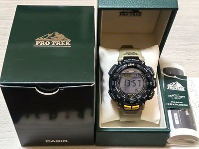 Casio Pro Trek Solar Field Watch PRG-240-5JF Mens Green Quartz Outdoor
