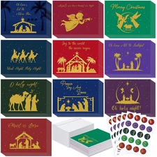 Yeaqee 100 Pack Religious Christmas Cards with Bible Verses Christmas Greetin...