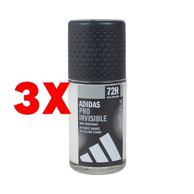 3 X ADIDAS Deodorant Roll-On 72h Invisible 50 ml