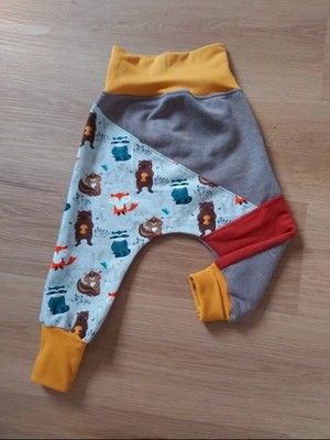 Mitwachs-Hose,Waldtiere,neu,Sweat,Handm,längere Bündchen,Kita,Freizeit,Gr.92-104