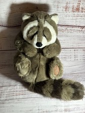 Vintage Lou Rankin Sammy Raccoon 15" Plush Grey Soft Stuffed Animal Toy Retired