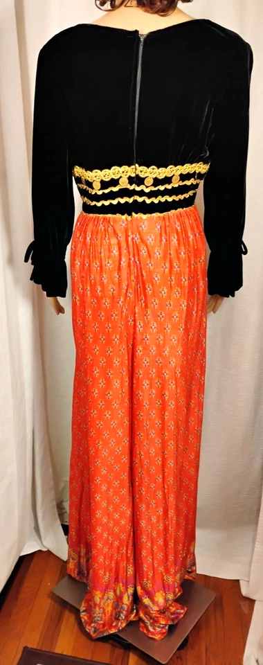 Mono De Colección Sandine Original Talla 11 Años 70 Boho Festival Terciopelo Top Unión Gitana EE. UU. Foto 3 de 4