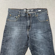 Wrangler Jeans Mens 36x36 Blue Denim Faded Retro Relaxed Bootcut Western Adult