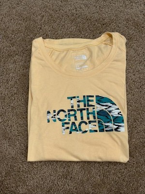 The North Face Women s Small Yellow SLIM Short-Sleeve Half Dome Cotton T-Shirt