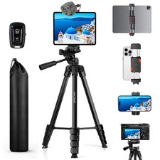 iPhone iPad Tripod Stand, 67" Phone Tripod for iPad Tablet Camera with 2 in1 ...