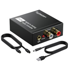 DAC 192KHz Digital to Analog Audio Converter Optical to RCA 3.5mm Adapter