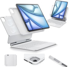 ESR iPad Air 11" Case w Keyboard M4/M3/M2, iPad Pro 11/Air 5th/4th, White