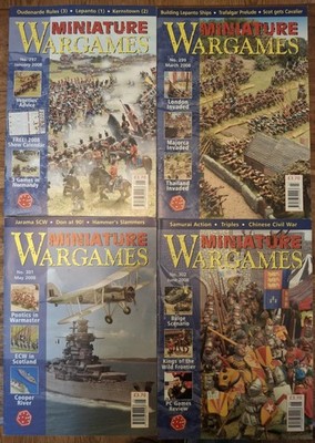 Miniatur Wargames Magazin, Jan, März, Mai, Juni 2008. Nr. 297, 299, 301, 302