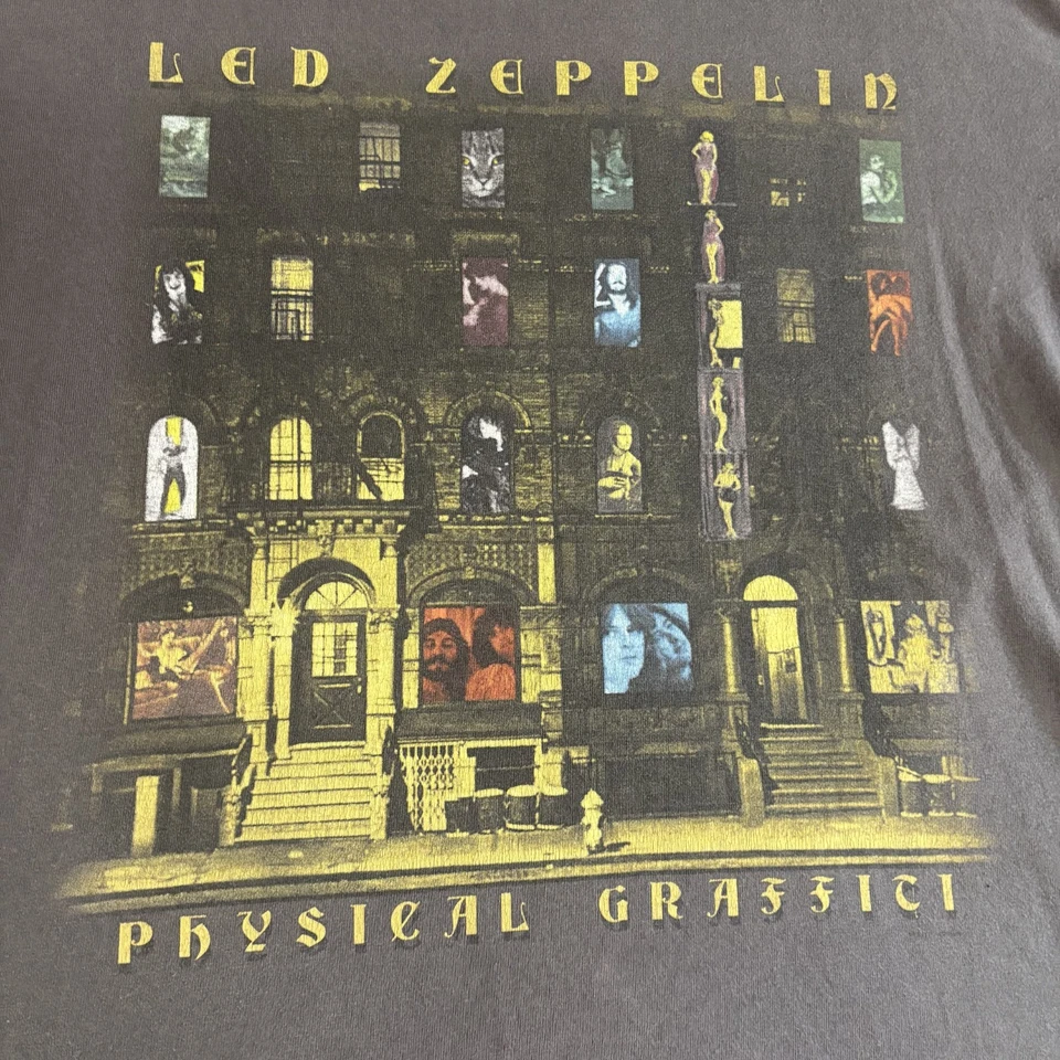 Vintage Liquid Blue Led Zeppelin T-Shirt Men’s Large Physical Graffiti Gray USA - Image 2 of 4