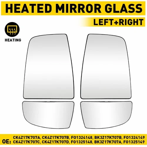 4Pcs FO1324149 For Ford Transit Van 15-22 Mirror Glass Set Upper&Lower L+R Side