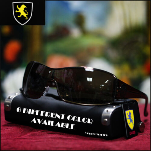 NEU HERREN KHAN SILVER SHIELD SONNENBRILLE SPORT MOTOR BIKER FAHREN SCHWARZE FARBEN - Bild 3 von 5