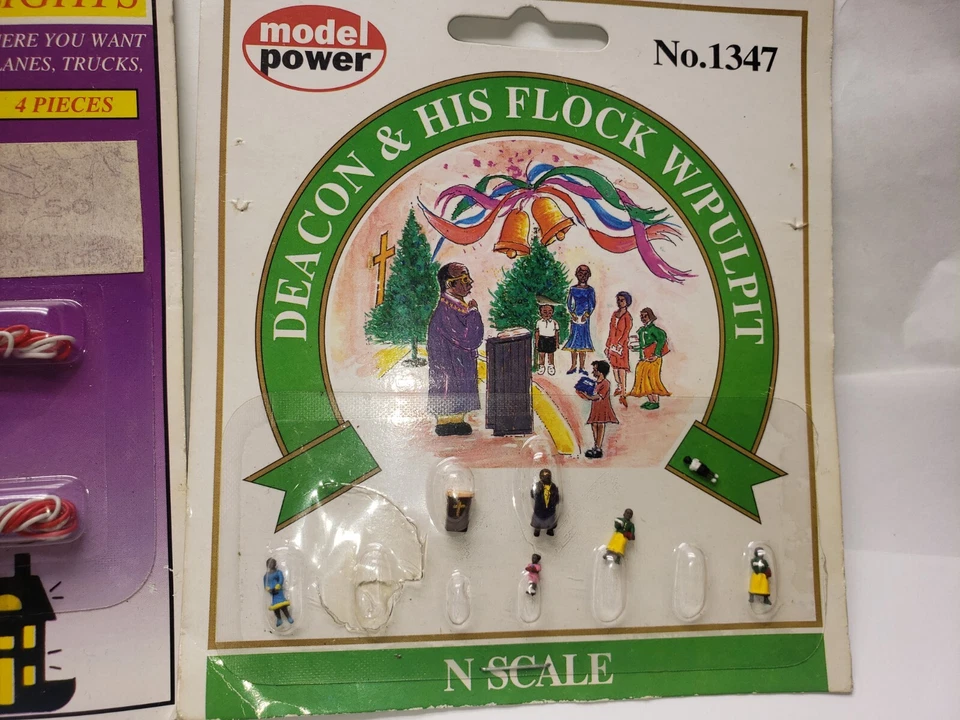 AS IS LOT  N Scale Model Power 1343,1347 , 510 LIGHTS STEAM PEOPLE DEACON PULPIT - Image 4 of 4