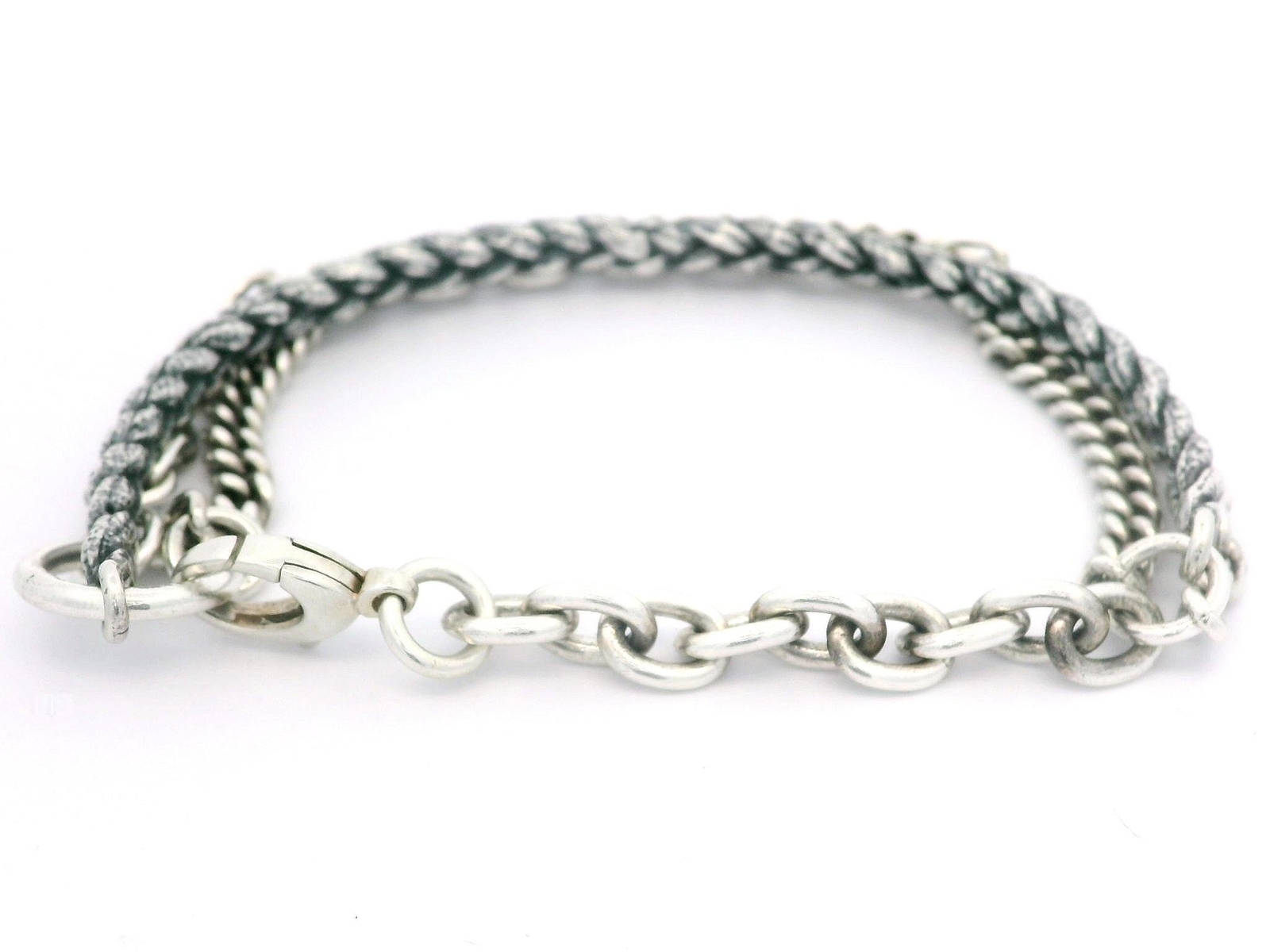 Unique Sterling Silver Stack Look Multi Chain Dan… - image 5