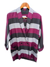 Rare Vtg. 80’s Striped Blazer Size 12 Lightweight Bold Jacket Usa