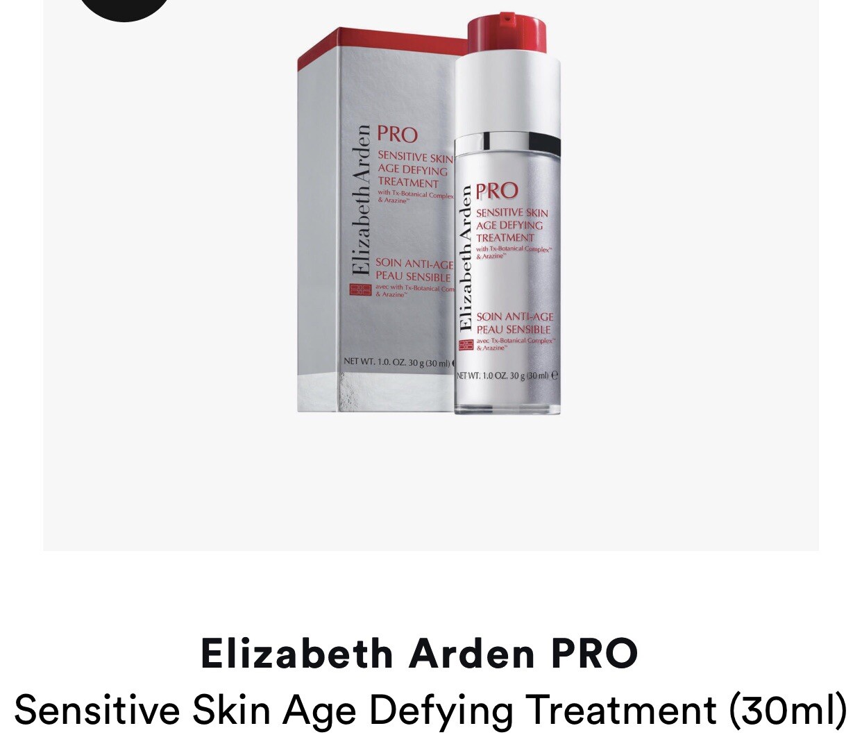 Elizabeth Arden Pro Sensitive Skin AGE DEFYING Treatment With TX Botanical 1 Oz eBay