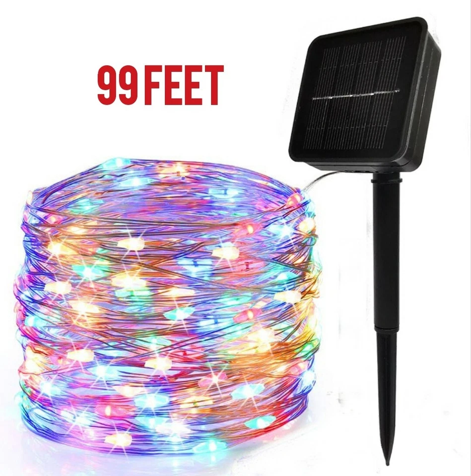 99 FEET Solar String Lights Outdoor Waterproof 300 LED REMOTE NEW - Image 2 of 4