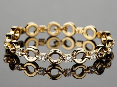 SCHÖNES YVES CAMANI DAMEN ARMBAND MIT P. SWAROVSKI 18 K GOLD PL. # 1