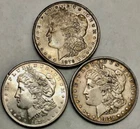 1878-P Rev '79, 1878-S & 1879-P Morgan Silver Dollars AU Details