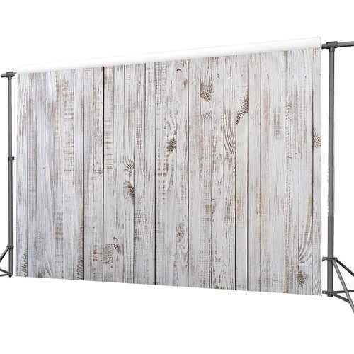7X5FT Vintage Wood Backdrop Retro Rustic White Gray Wooden Floor Backdrops fo... - Picture 3 of 7