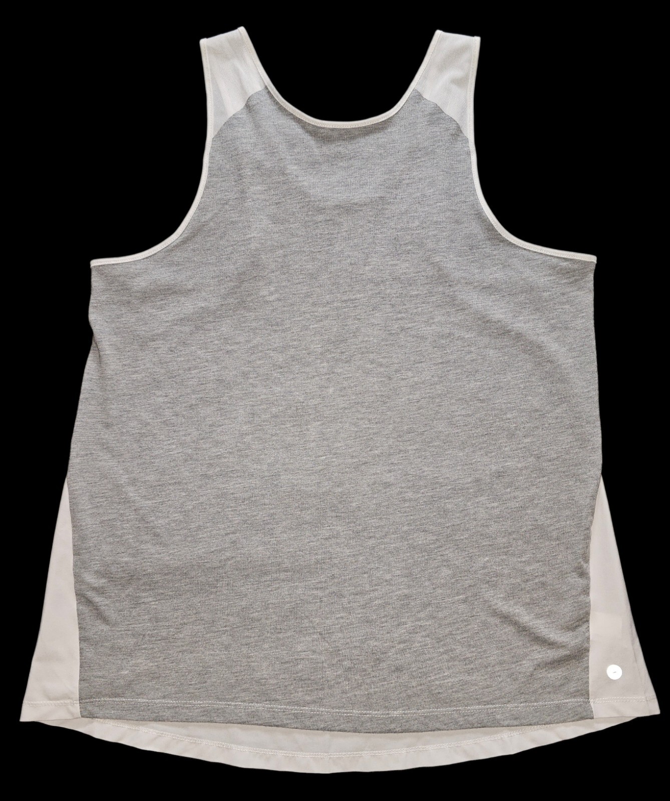 Avia Gray & White Stretch Athletic Racerback Tank Top Women's Size L (12-14)