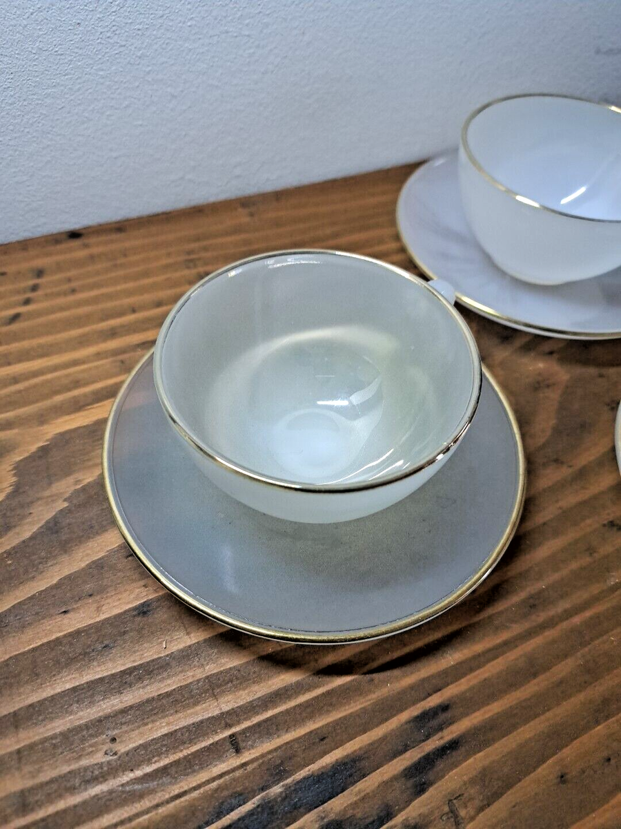 Lot de 6 tasses à café et soucoupes arcopal arlequin Vintage