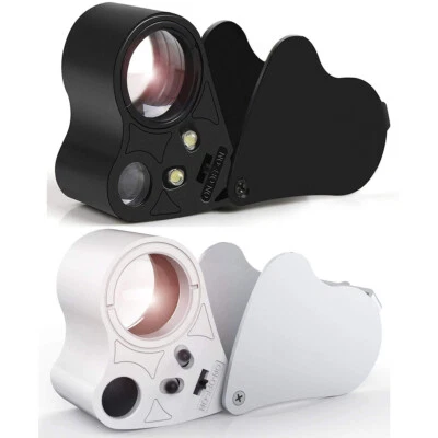 60 FACH 30 FACH OLOTOS TASCHENLUPE 60x 30x Taschenlupe Juwelierlupe Vergrößerungsglas Leselupe Leuchtlupe LED Lupe