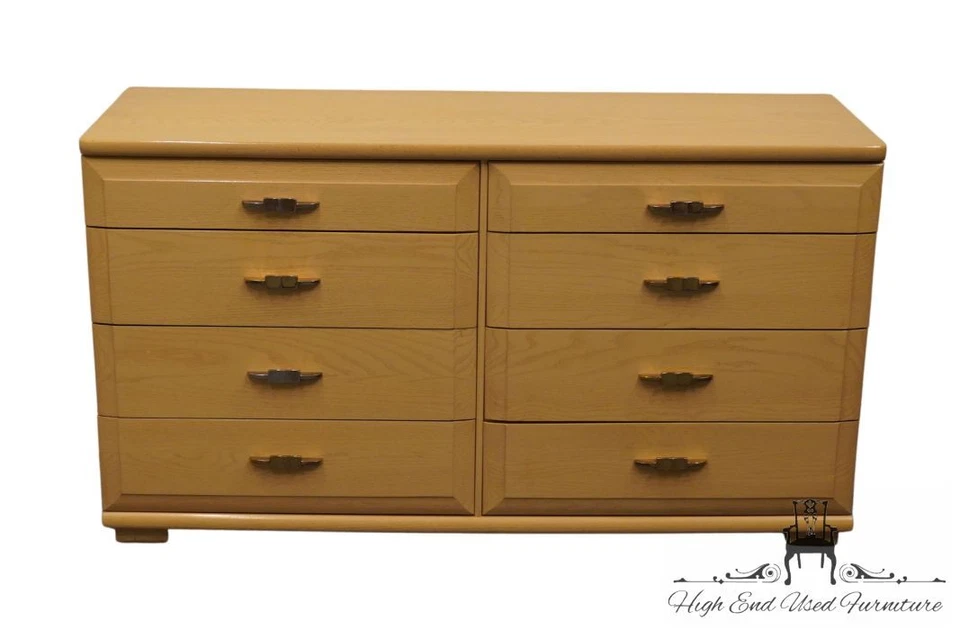 MENGEL FURNITURE Bleached Oak Mid Century Modern MCM 56" Double Dresser - Изображение 3 из 4