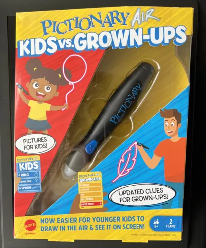 Mattel Pictionary Air Kids vs Grown-Ups Family Drawing Game, Links to Smart