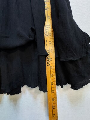 Amisu Women's Smock Mini Dress V Neck Size 4 Black Stretch Fairy Goth | eBay