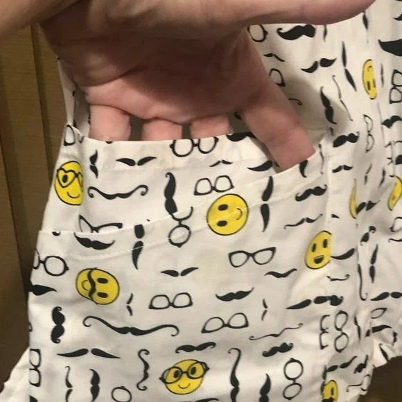 NWT Dickies Scrubs Top Mustache Glasses Small S - Image 2 of 4
