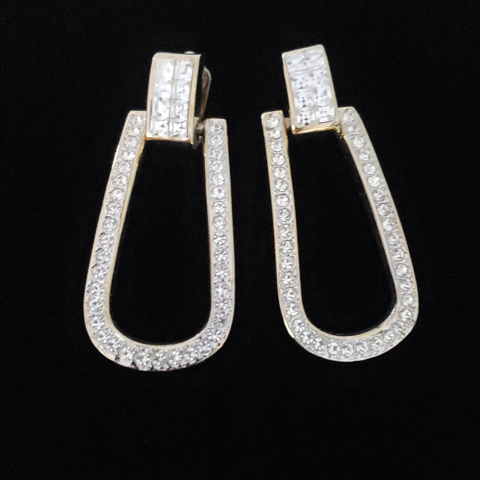 RETRO STATEMENT BOLD EARRINGS CLIP ON RHINESTONES… - image 10