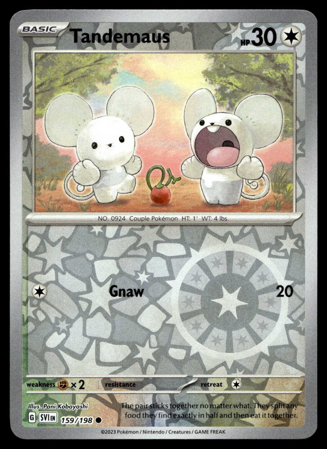 Tandemaus 159/198 Pokemon Card Scarlet & Violet Common Rev Holo Near Mint AT