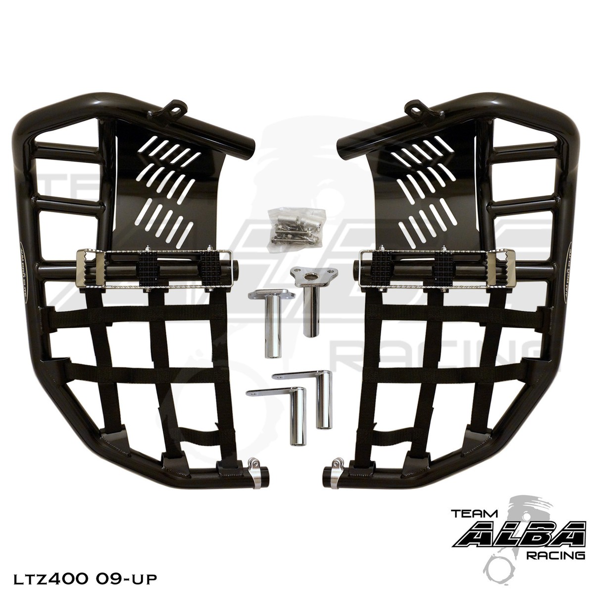 Suzuki LTZ 400 Nerf Bars Pro Peg 09 and up Alba Racing Black/Black