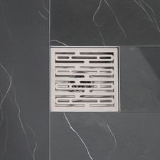 Shower Drain 5.9" Square 304 Stainless Shower Drain with Removable Cover Grate