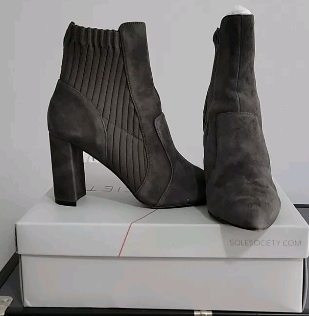 SAOLA Stivaletto Sole Society scamosciato maglia grigio calzino taglia 7 5 us intime ottimeioni con contola