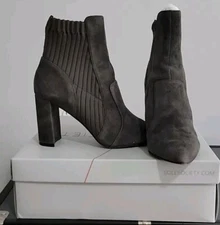 Sole society suede/knit Gray sock boot Sz 7.5 EUC with box