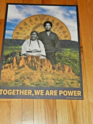 ''TOGETHER WE ARE POWER'' Litho Art Print Poster 18''X24'',NATIVE & AFRICA AMERICAN
