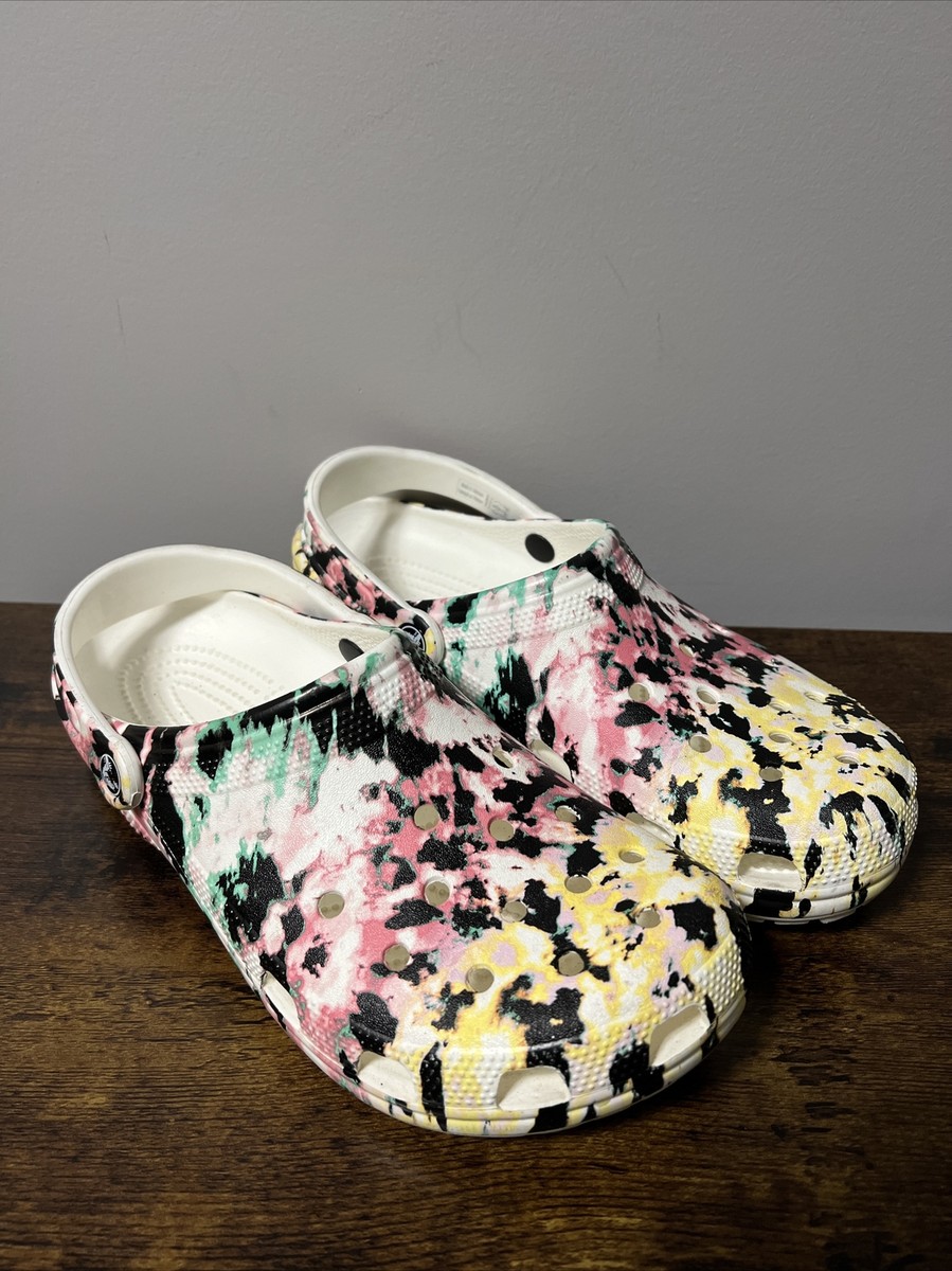 Crocs Classic Tie Dye Mania Clogs 206479 Multi/White Men 10, Women 12  NICE!