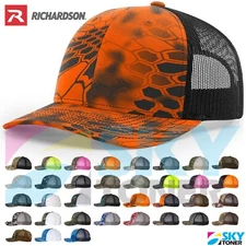 Richardson Camo Patterned Trucker Ball Cap Meshback Hat Snapback Cap 112P NEW